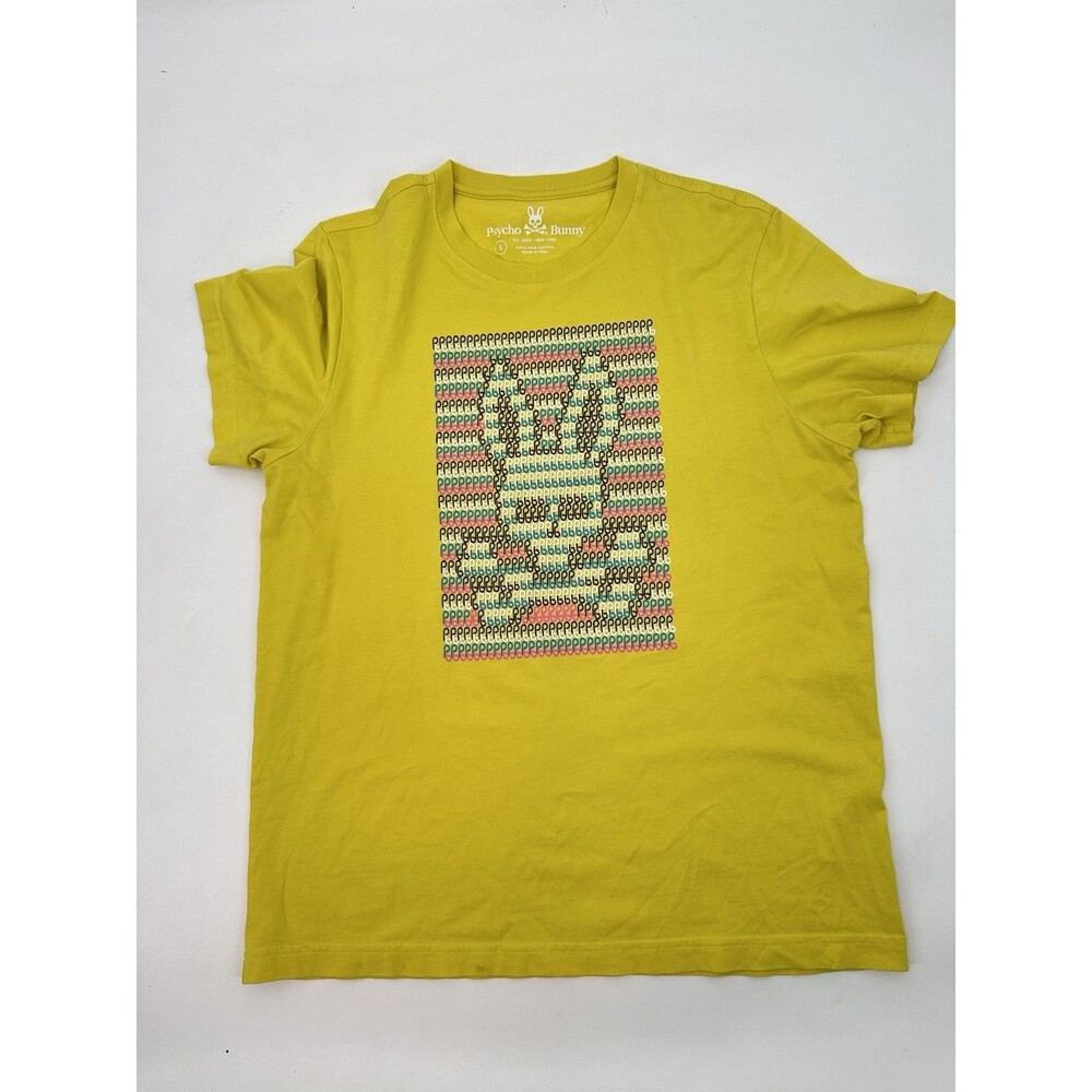 Psycho Bunny Tshirt  Print Graphic Tee Lime‎ green Short Sleeve Small